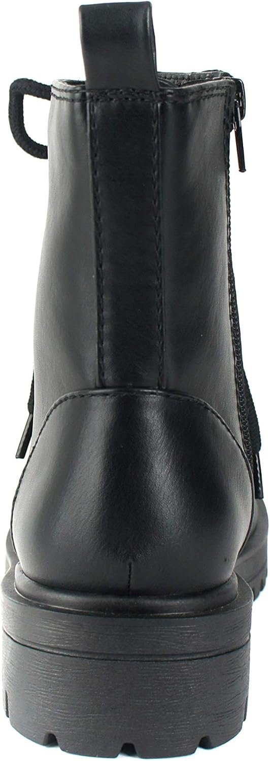 FIRM - Lug Sole Combat Ankle Bootie Lace up w/Side Zipper - Image 2