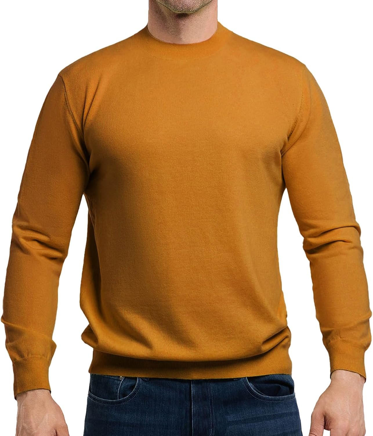 Men's Crewneck Sweater Casual Pullover Sweater Slim Fit Lightweight Long Sleeve Knit Sweater S-4XL